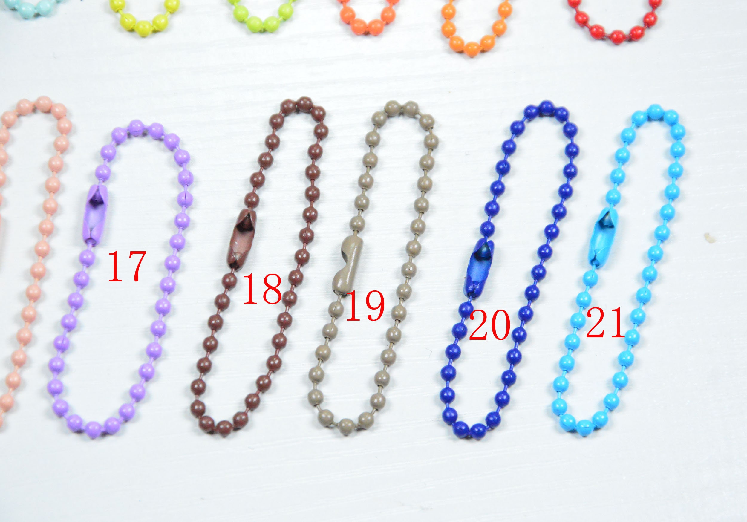 20pcs Ball Chain Connector, Assorted Metal Ball Chain