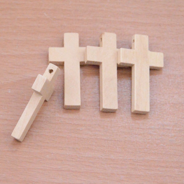 50 wooden cross for craft,natural wooden cross finding,small wooden cross pendant.large cross charm.