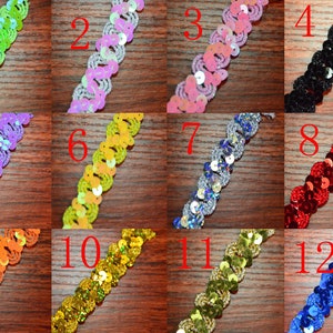 10ft Braided Sequin trim,glitter border,1.5cm Holographic Iridescent Sequin Gimp for sewing trim