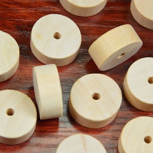 20pcs Wooden disc bead,Unfinished natural wooden disk Bead,flat wooden beads.