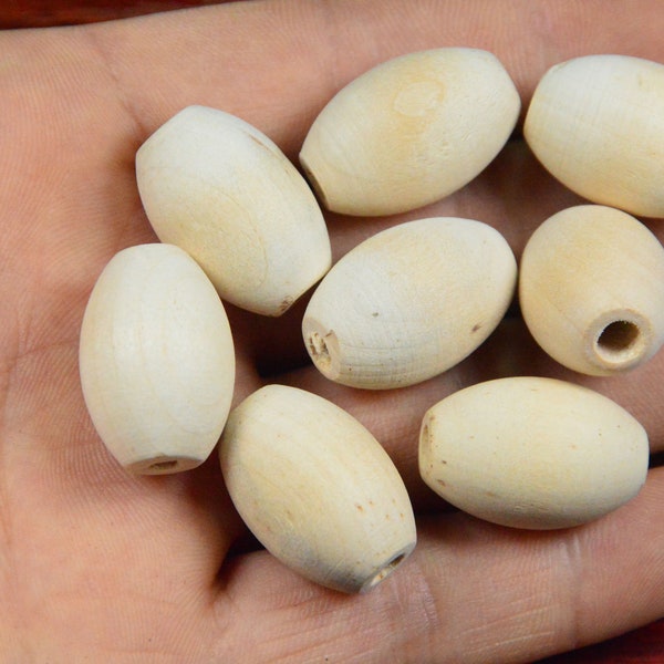 20 natural Wooden tube beads,unfinished wood tubes,oval wood Beads for Necklace Bracelet  (32x16mm)