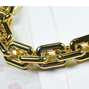 2ft Gold square Chain,gold Plastic Chain,Necklace Bracelet Chain,acrylic chain, per link Size 42x32mm