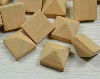 10 Stück Holzpyramide,Holzperlen,Pyramidenperlen,Holzkegelperlen