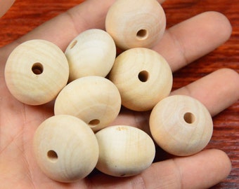 15pcs wooden abacus,round wooden beads,chunky wooden beads,natural unfinished wooden beads