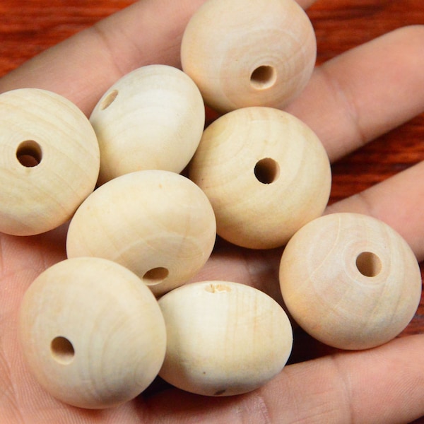 15pcs wooden abacus,round wooden beads,chunky wooden beads,natural unfinished wooden beads