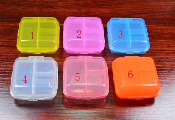 2pcs Assorted Color Plastic Box,square Plastic Box,small Container  Box,plastic Cases,storage Bead Container 