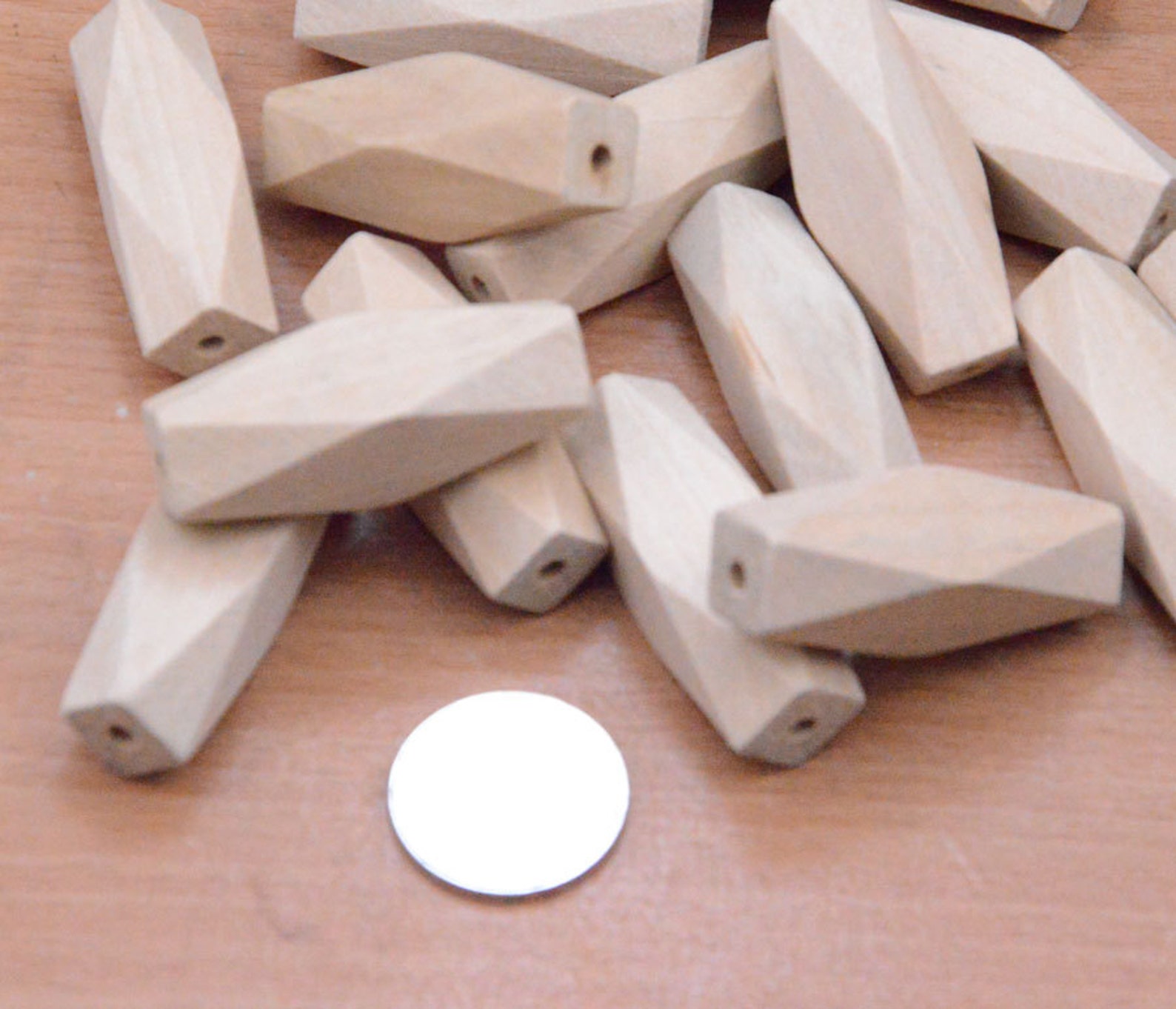15pcs 45x15mm Long Facted Wooden Beads Finding.large Etsy