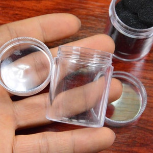 30ml Klare Plastikflasche mit Deckel, Kleiner transparenter Kunststofftopf, Klare Kunststoff Sample Töpfe, Aufbewahrungsbox