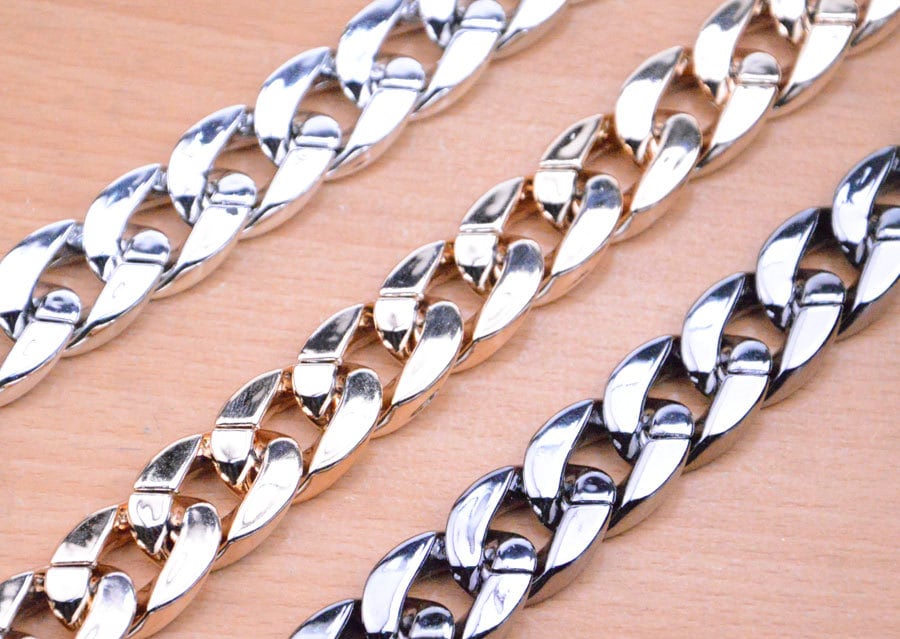 50pcs gold flat oval plastic chain.assorted acrylic chunky Etsy