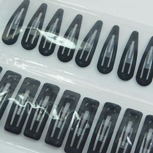 10 pcs Matte Oil drop black snap clips,Acetate Covered Snap Clips,Metal baby clips,Square/Waterdrop black hair clips, jewelry clips