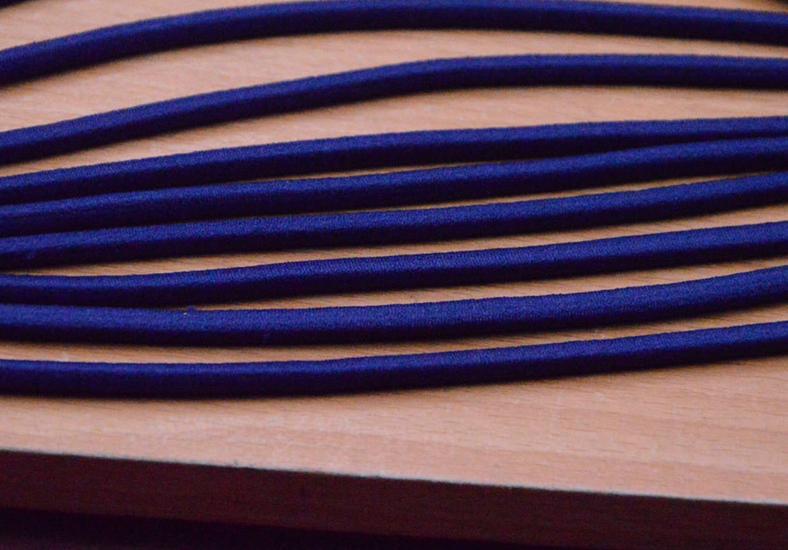 Navy blue Elastic Cord satin covered Rubber Bands thick dark Etsy