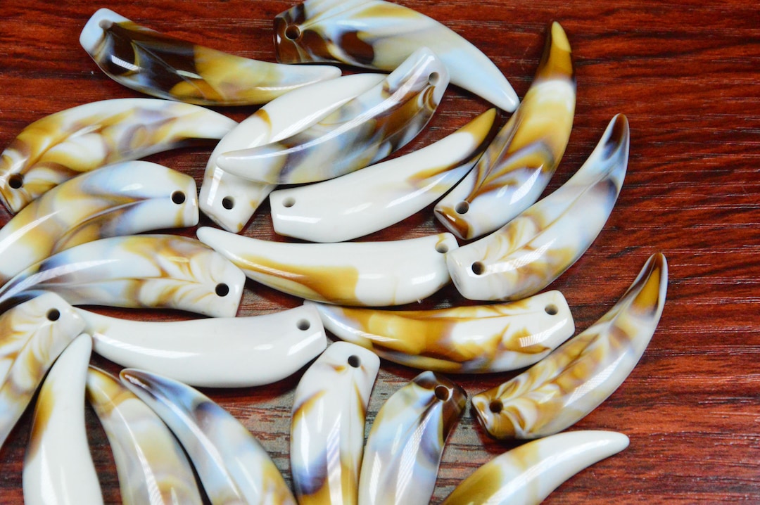 Monster Fang.marbled Animal Fangs,20 Marble Teeth,vintage Fang Earring ...