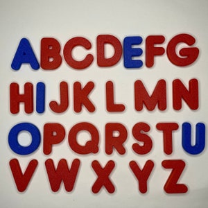 Letras del alfabeto del PLA en colores Montessori