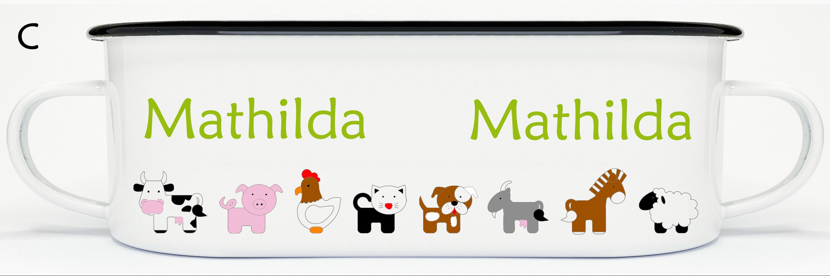 GRAVURZEILE Tazza smaltata per bambini – Animali Giraffa