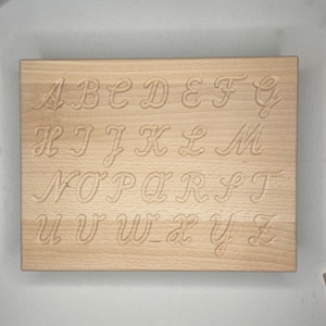 Planche alphabet en bois Montessori en cursive latine
