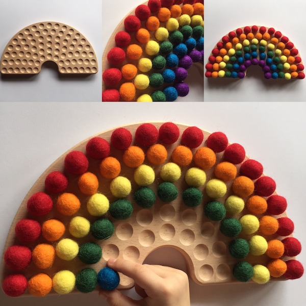 Montessori rainbow made of beech wood
