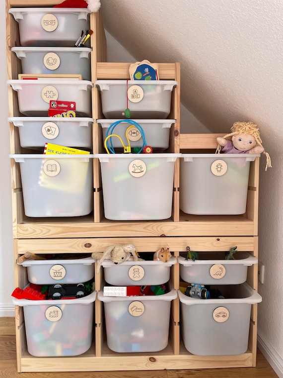 Montessori Wooden Labels for Toy Storage for the Nursery or Etsy