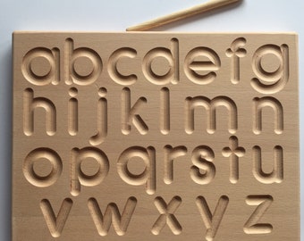 Montessori Alphabet Tafel aus Holz