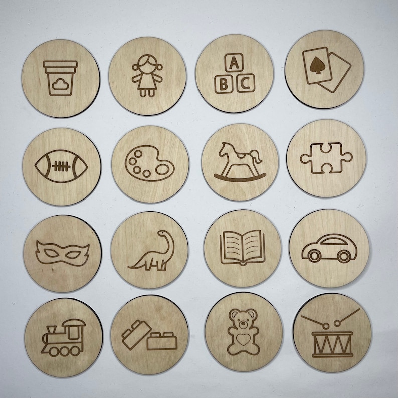 Montessori Wooden Labels for Toy Storage for the Nursery or Etsy