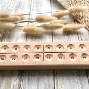 Erste Klasse Mathematik Brett Montessori aus Holz auf Wunsch mit Holzkugeln Bild 7