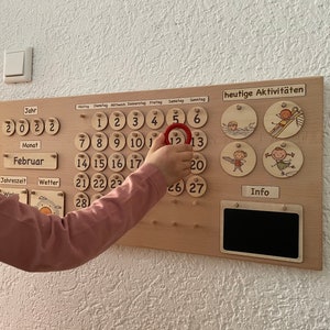 Montessori calendar for children made of high quality beech wood