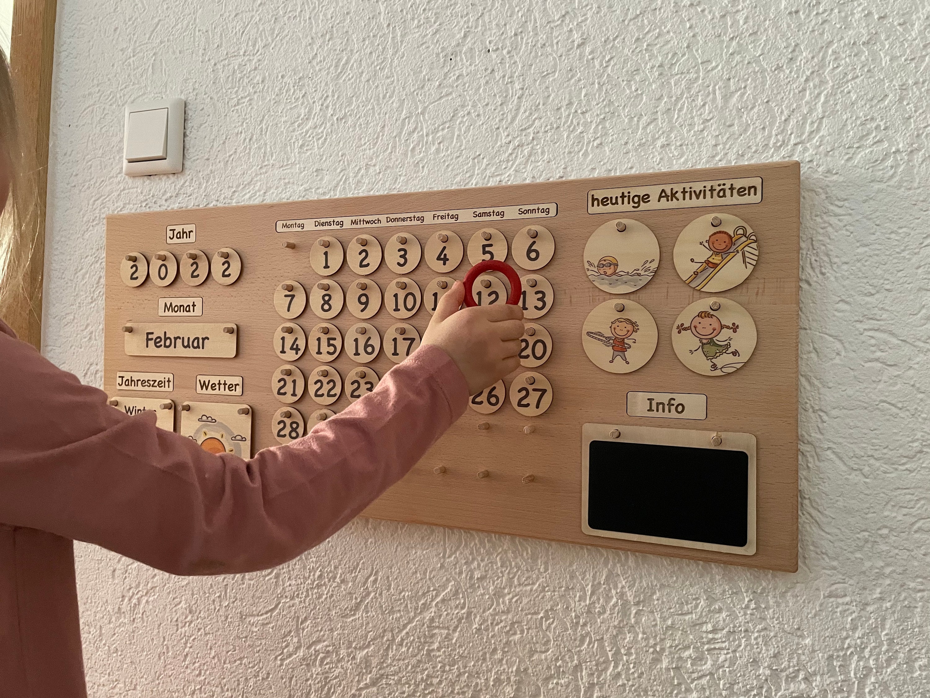 Montessori Calendar for Children Made of High Quality Beech - Etsy