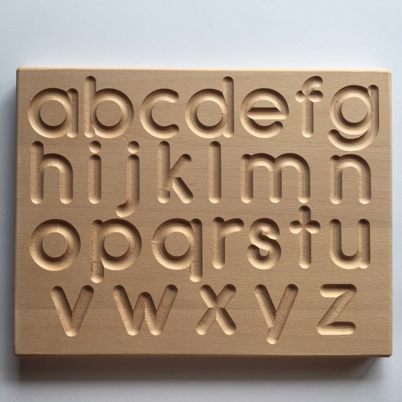 Montessori alphabet tracing board made of wood - Uppercase - and/or Lowercase image 5