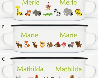 GRAVURZEILE Tazza smaltata per bambini - Animali Elefante
