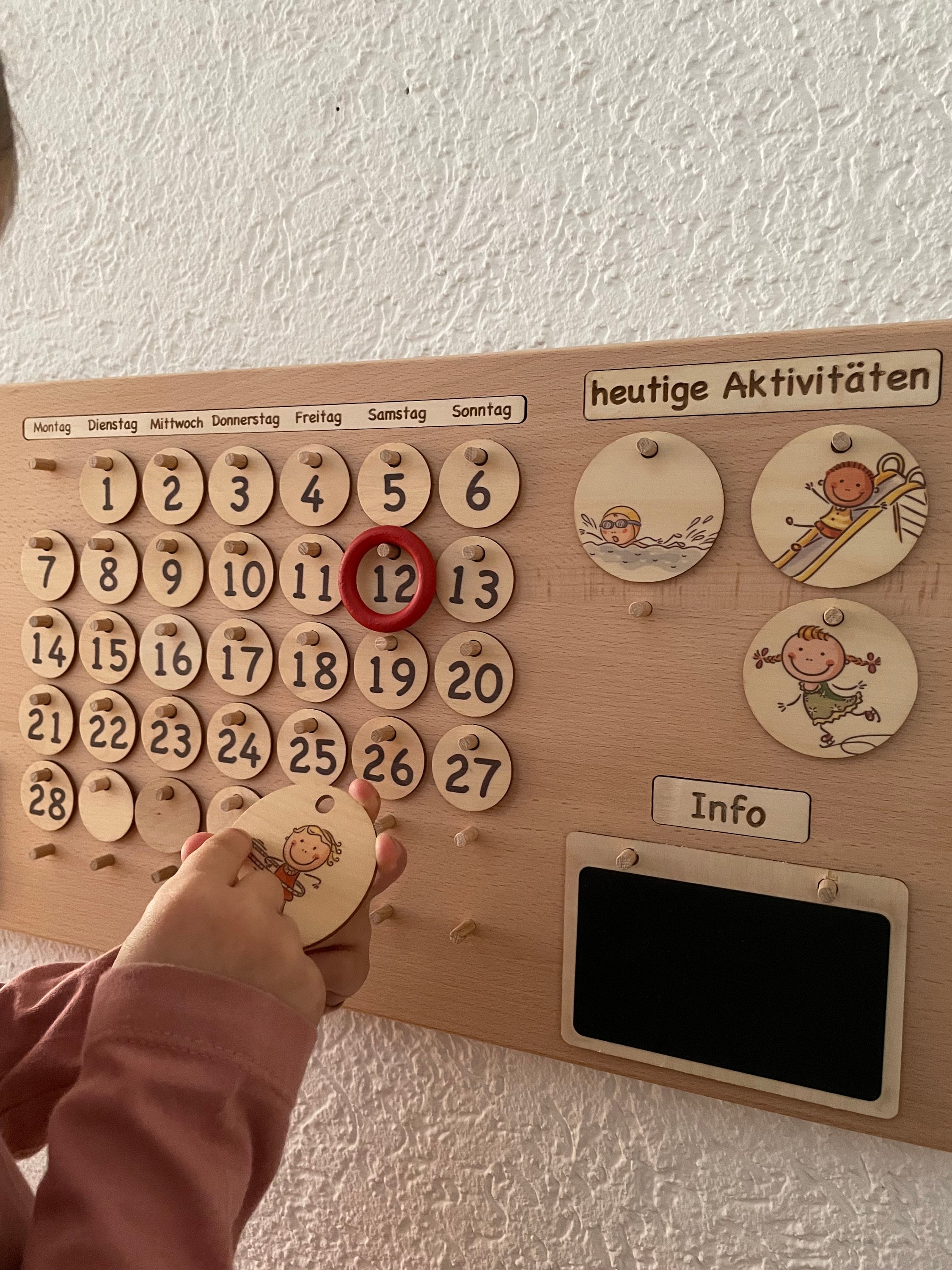 Montessori Dauerkalender Holz, Montessori-Material, Lernkalender