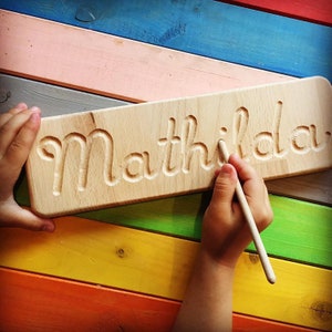 Montessori personalized name tracing board