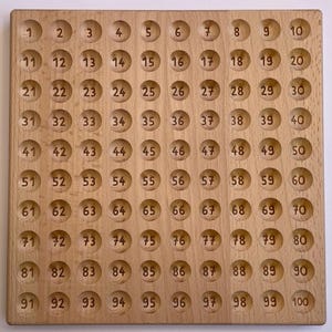 Montessori number board made of wood optional with wooden balls