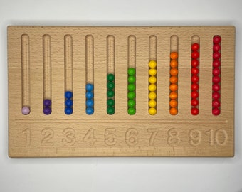 Neues Montessori Zahlen Tafel aus Holz