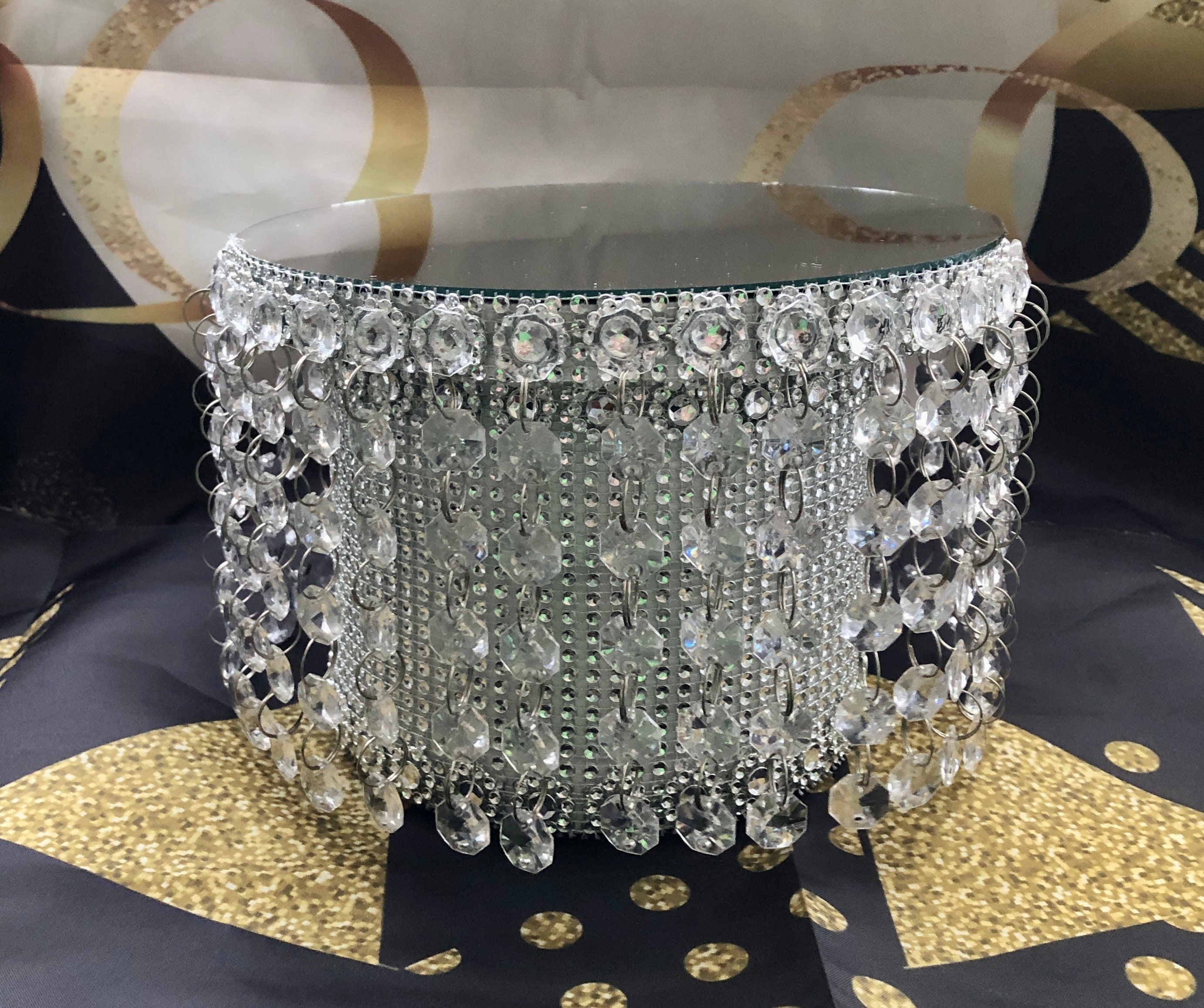 Chandelier Crystal Cake Topper 6 Colors 4 Diameters Round
