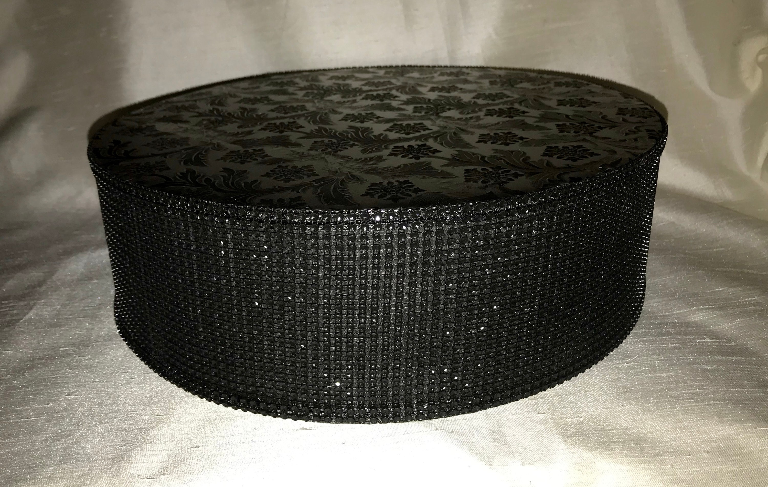 Black Rhinestone Cake Riser Round or Square 4" Tall