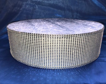 Silver Rhinestone Cake Riser Round or Square, 4&quot; Tall