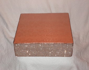 Copper Rhinestone Cake Display Round Or Square