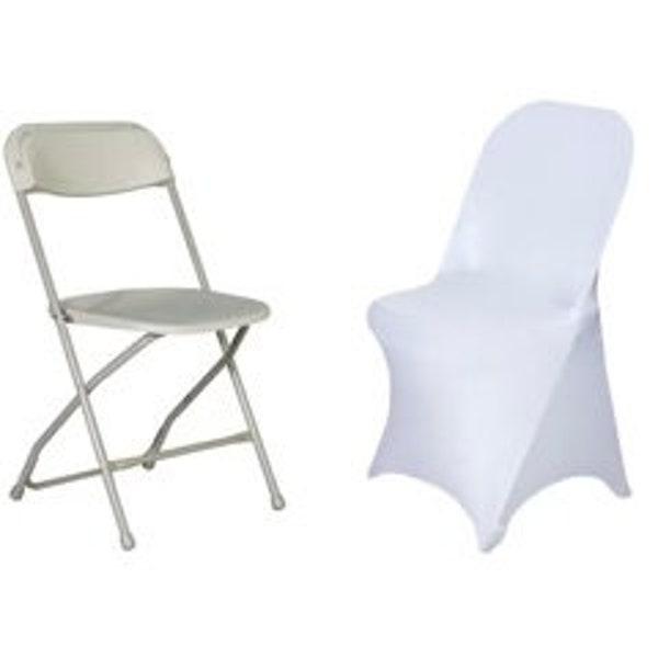 WHITE SPANDEX CHAIR Covers Fits Folding And Banquet Chairs