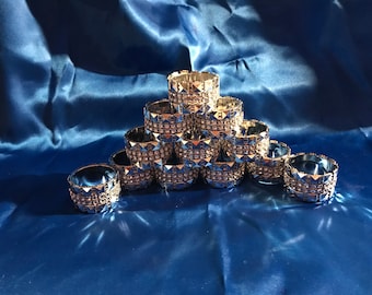 RHINESTONE NAPKIN RINGS  Silver And Gold