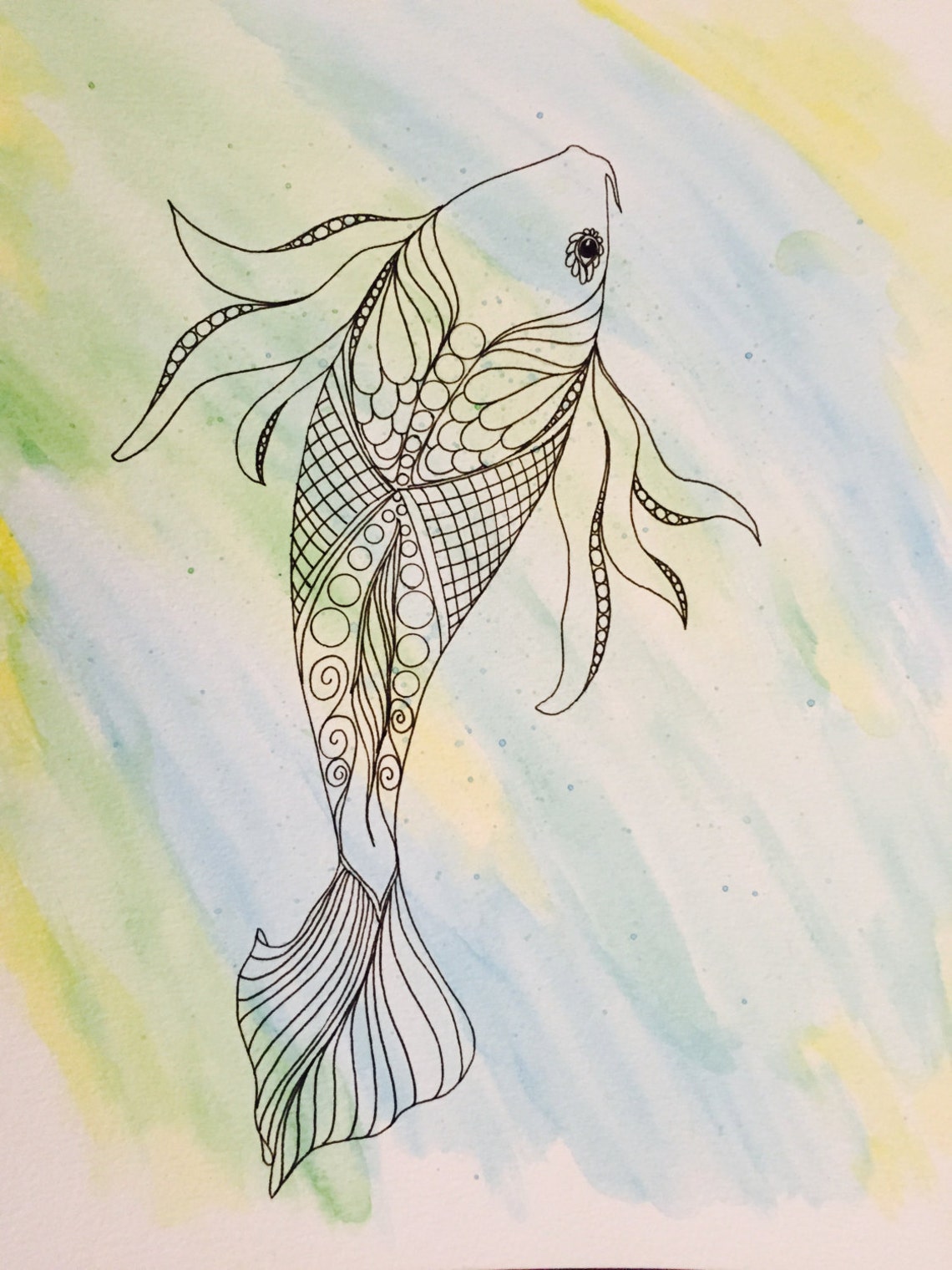 Zentangle Koi Fish Zentangle Fish Koi Fish Fish Art Watercolor
