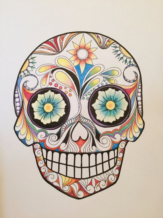 Zentangle Sugar Skull Day Of The Dead Art