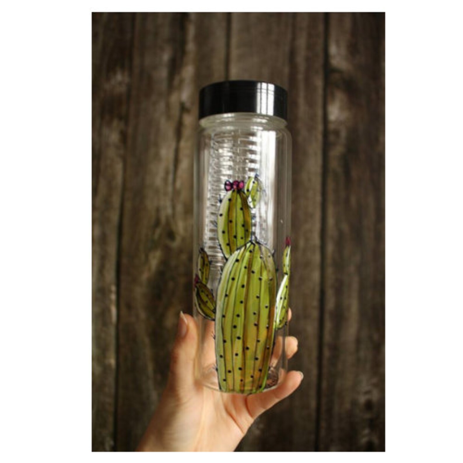 etsy glass water bottle