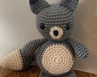 Handmade Crochet Fox Plush Doll: Woodland Nursery Decor