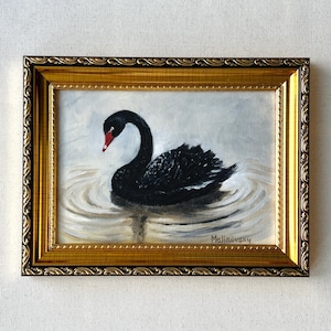 SWAN #3 Art Print - Unframed Bird Oil Painting Print - French Country Art - Elegant Swan Art - Nursery Wall Decor - Minimalist Bird Painting