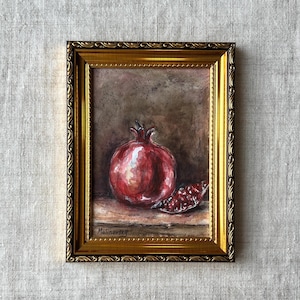 MELOGRANO #1 - Schizzo di melograno senza cornice - Arte di natura morta di melograno - Arte di frutta - Arte della cucina francese - Natura morta malinconica - Arte minimalista