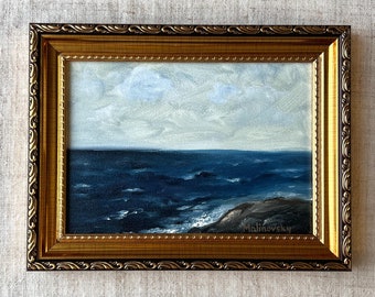 SEASCAPE #1 Oil Painting - Unframed Sea Landscape Oil Painting - Minimalist Ocean Painting - Nautical Wall Art - Seascape Painting - Sea Art