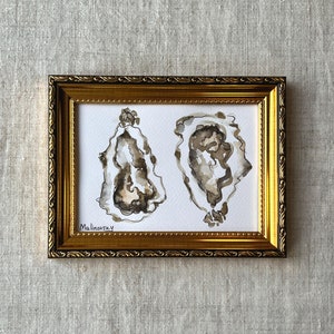 OYSTER - Unframed Oyster Sketch - Oyster Art Still Life - Oyster Shell Art - French Kitchen Art - Seafood wall art - Minimalist Oysters Art