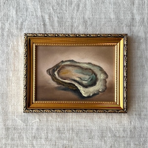 OYSTER SHELL #5 Oil Painting - Unframed Original Still Life Painting - Food Painting - Oyster Shell Art - Seafood Wall Art - Coastal Art
