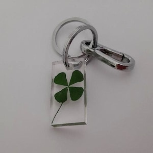 Four Leaf Clover Keyring Lucky Charm Keychain Resin Gifts for him gifts for her
