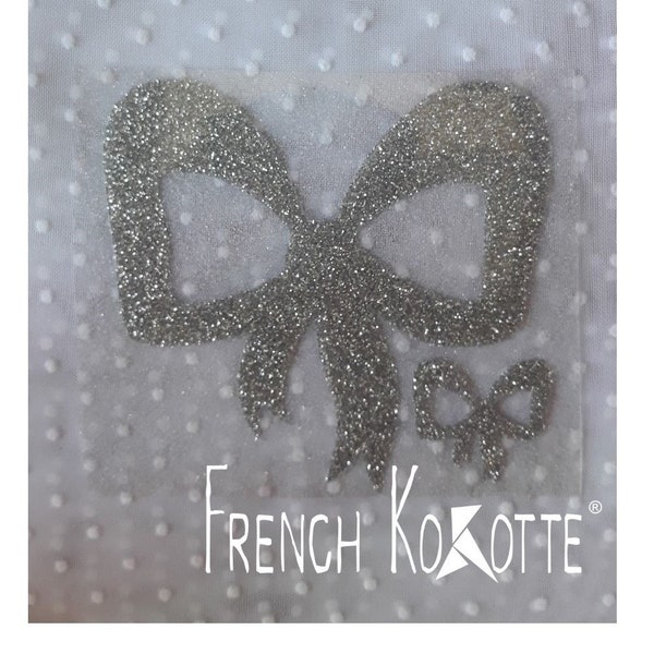 Petit noeud Motif Thermocollant à Paillettes "Or Argent Cuivre Noir"