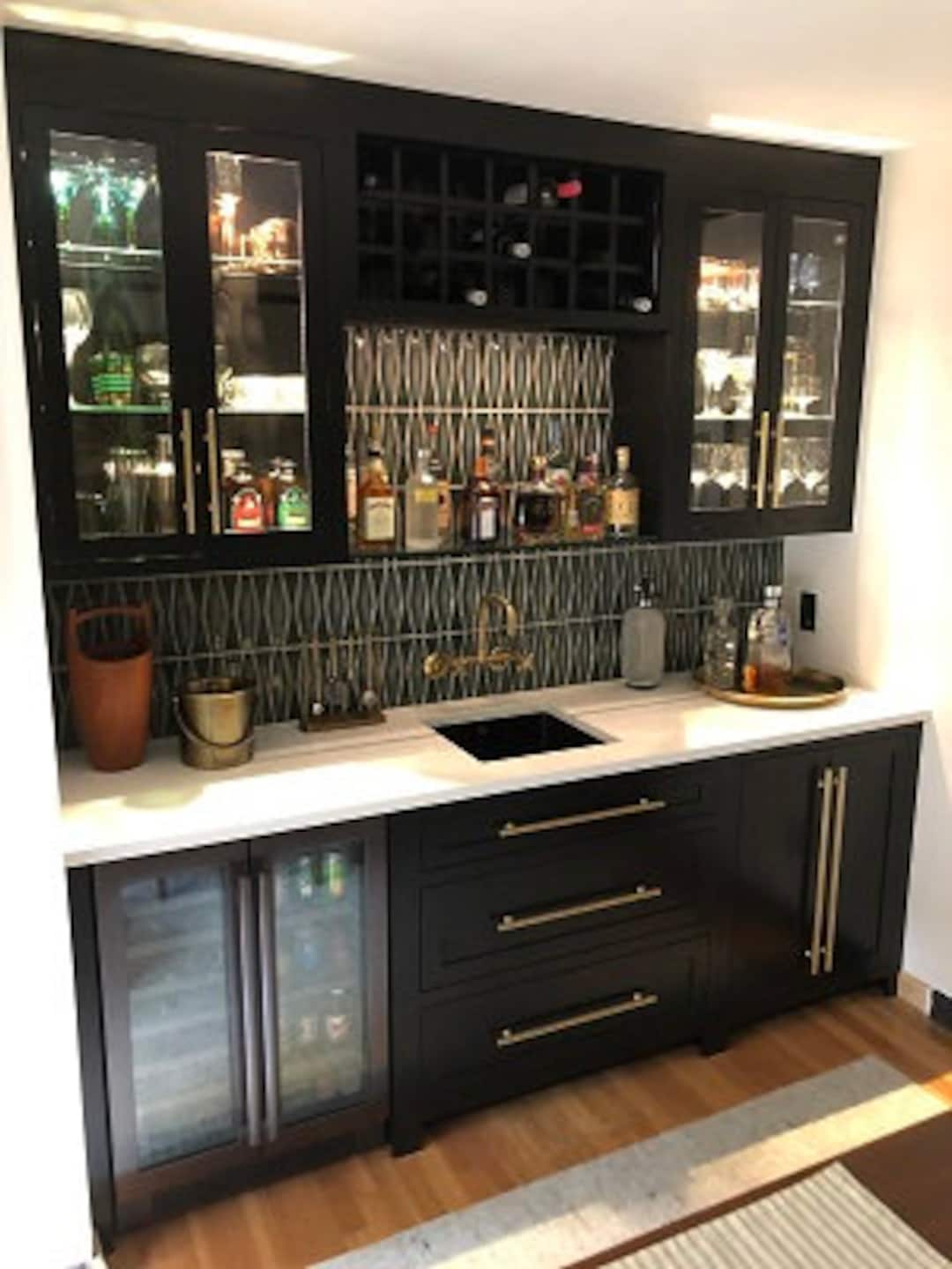 Black wet bar cabinets discount